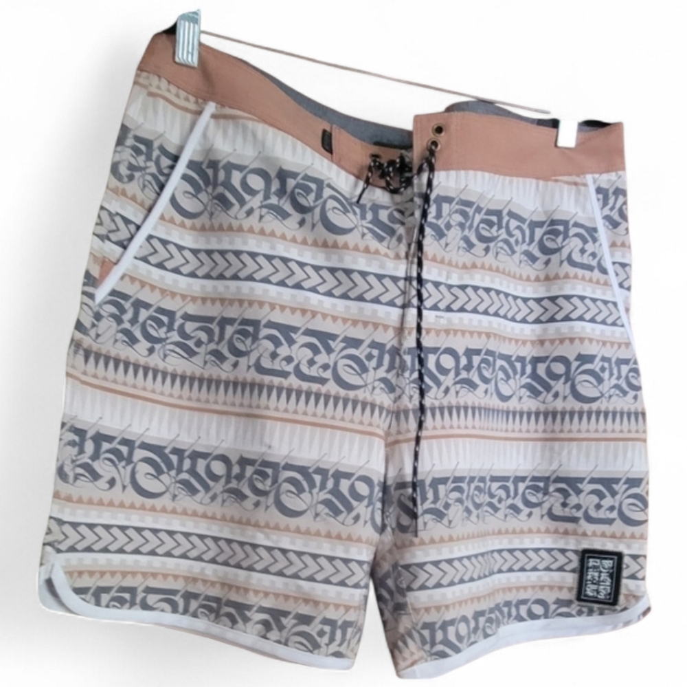 Hurley Men's Patterned Shorts - Tan and Gray #4